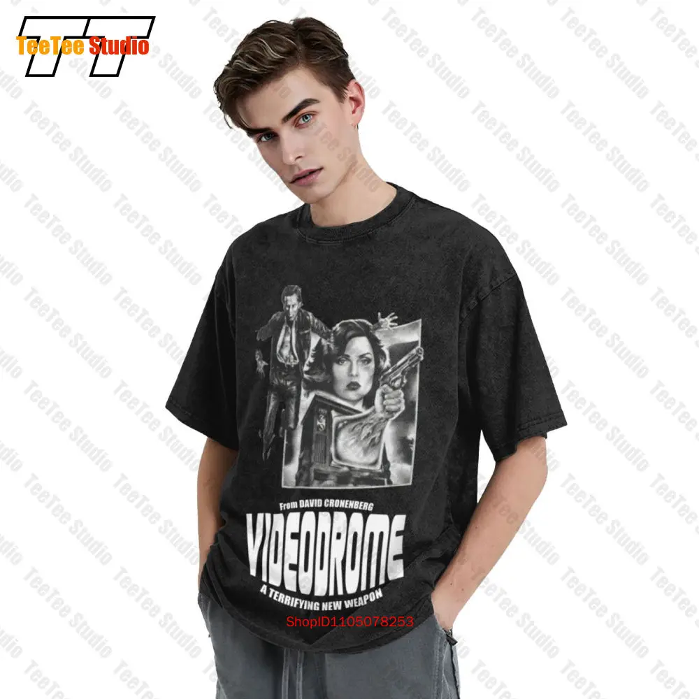Videodrome - تي شيرت David Cronenberg Vintage كبير الحجم 783A