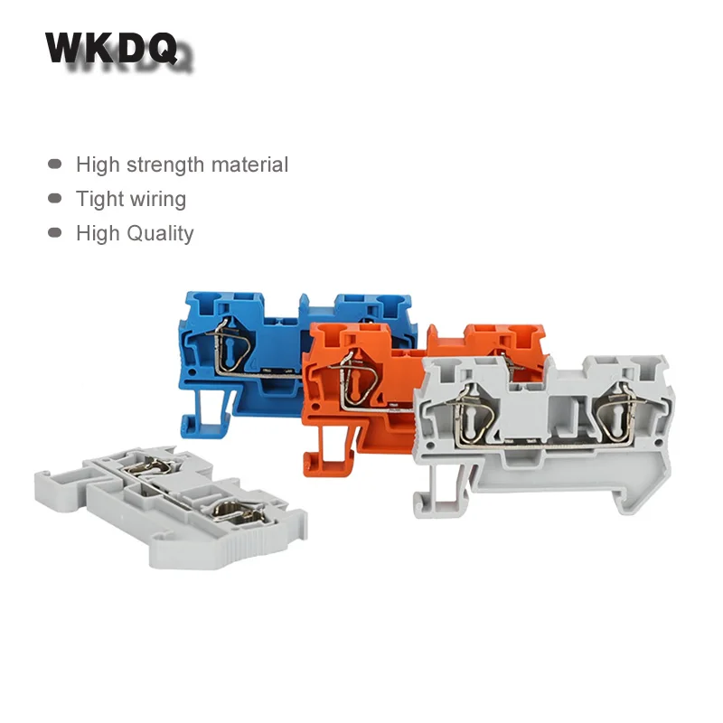 ST2.5 Spring Cage Electric Termin 2.5mm Wiring Return Pull Plug Wire Electrical Connector Mount DIN Rail Terminal Block ST 2.5