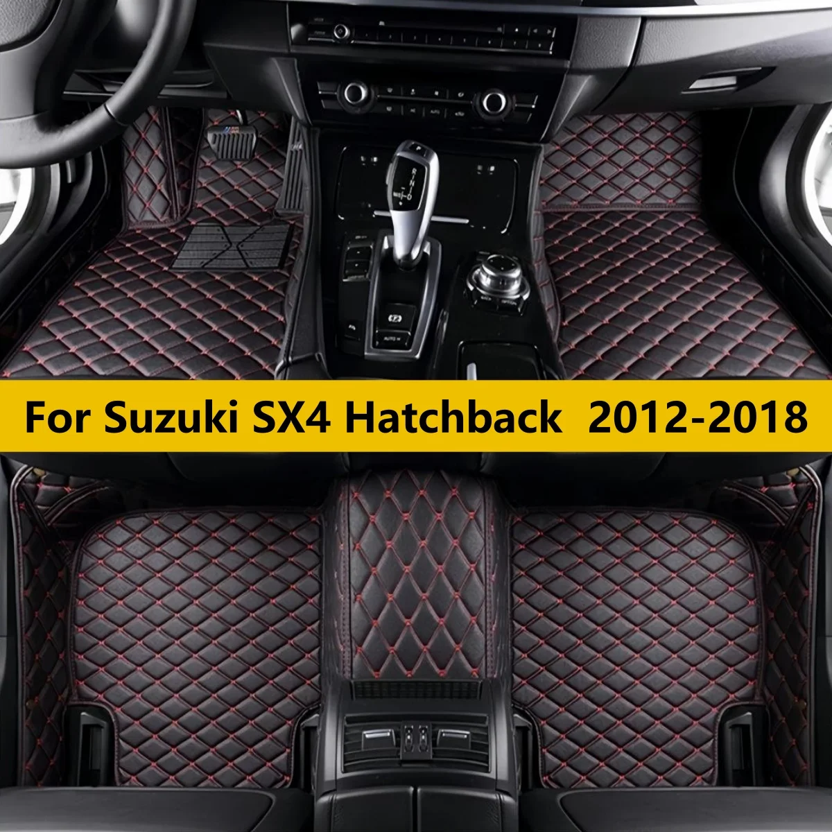 

Автомобильные коврики для Suzuki SX4 Hatchback 2012-2018, полный комплект, ковровые, кожаные, напольные коврики-подушки