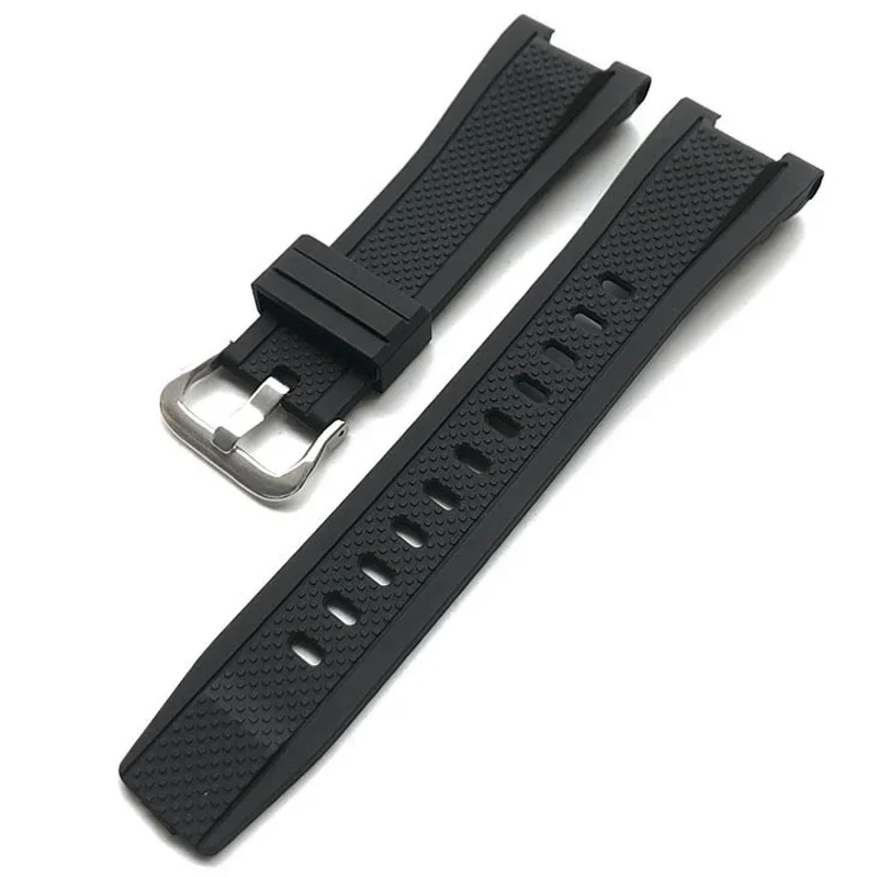 Silicone Watch Strap Black for Casio GST-W110 S130 B100 100g W400 Waterproof Sweatproof Soft Men Watch Strap Accessories 26*14mm