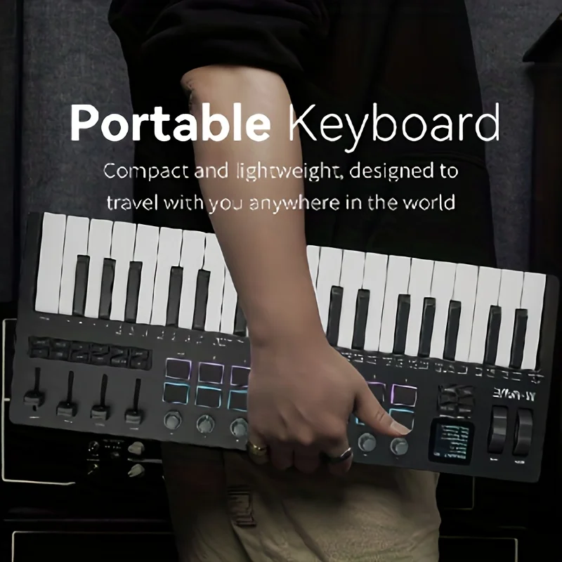 M-VAVE SMK37PRO 37 Key Bluetooth MIDI Keyboard Controller Wireless FM Synthesizer with RGB Pads
