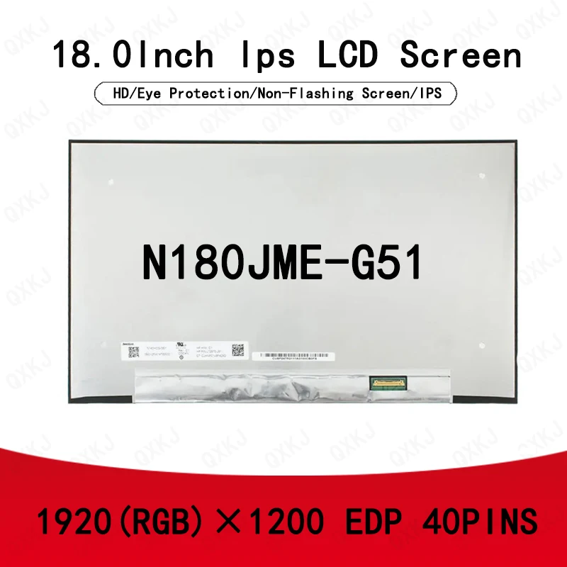 40pin N180JME-G51 18.0inch 1920*1200 Wholesale for LCD Panel Display Screen Replacement Laptop Monitor