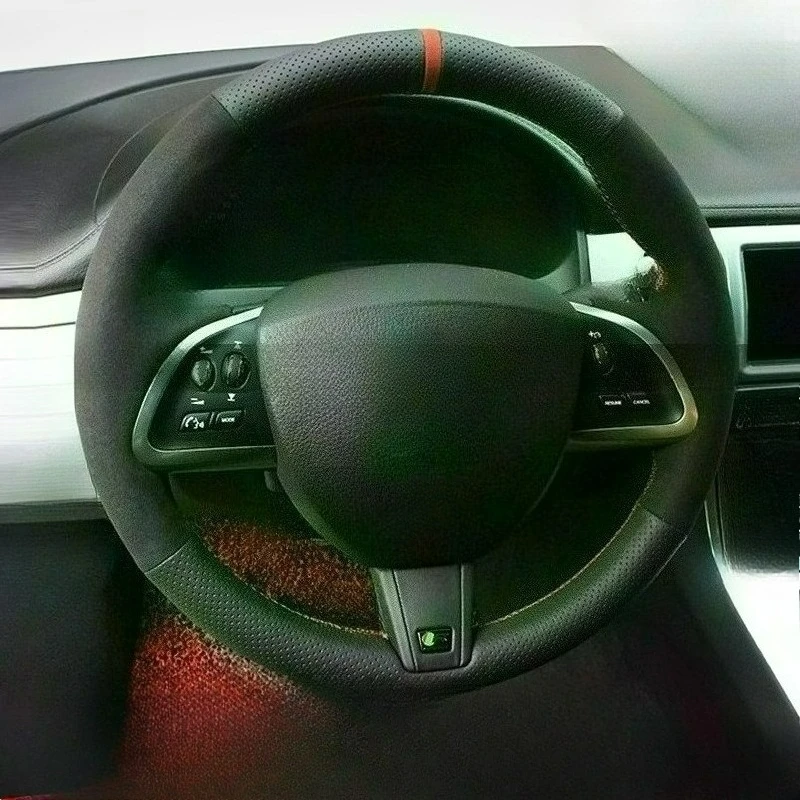 

Hand Stitched renovation Non-slip black leather car Steering wheel cover For Jaguar XF XF S XF Sportbrake 2014 2015 Auto Parts