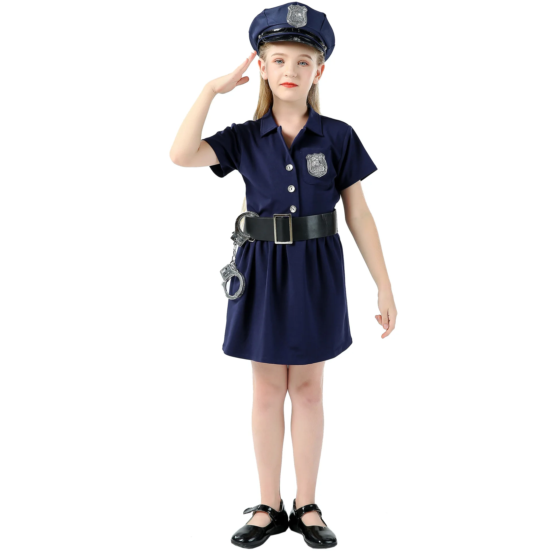 

Children Policeman Cosplay Costume Boys Girls Police Uniform Kids Halloween Carnival Party Outfits