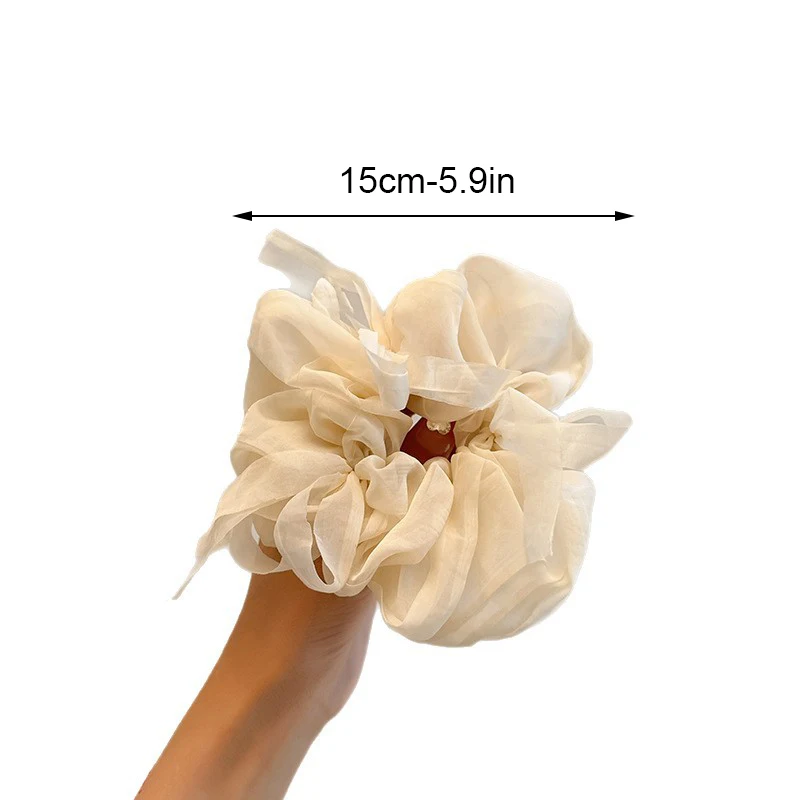 قطعة واحدة من حلقة الشعر الساتان النسائية ذات اللون النقي وربطة شعر راقية لربيع وصيف إكسسوارات تصفيف حلوة