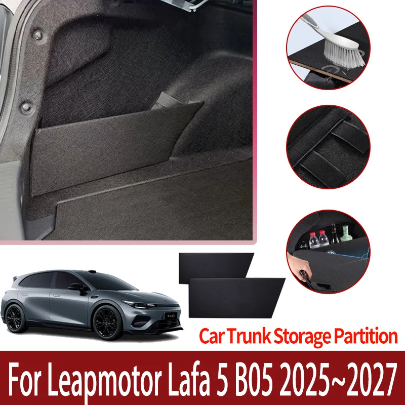 

For Leapmotor Lafa 5 B05 2025~2027 Car Thickening Trunk Storage Partition Multifunction Storage Box Auto Interior Accessories