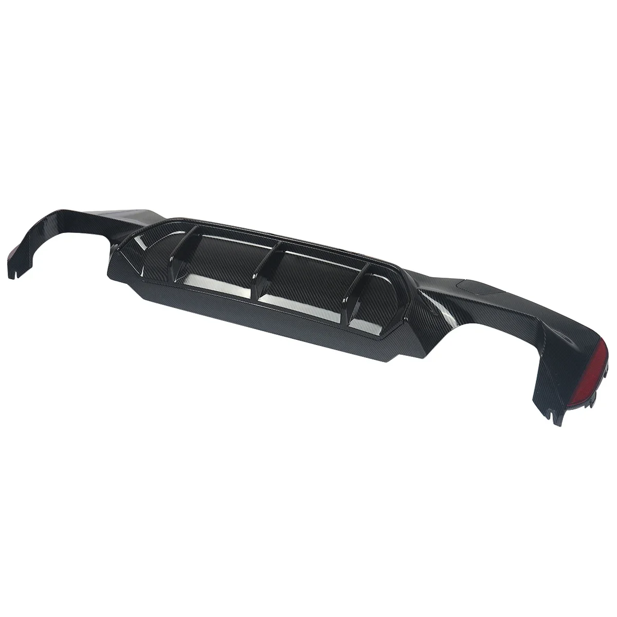 MagicKit Carbon Fiber Look Rear Diffuser For 17-19 BMW G30 W/ M Sport Bumper-M5 Style