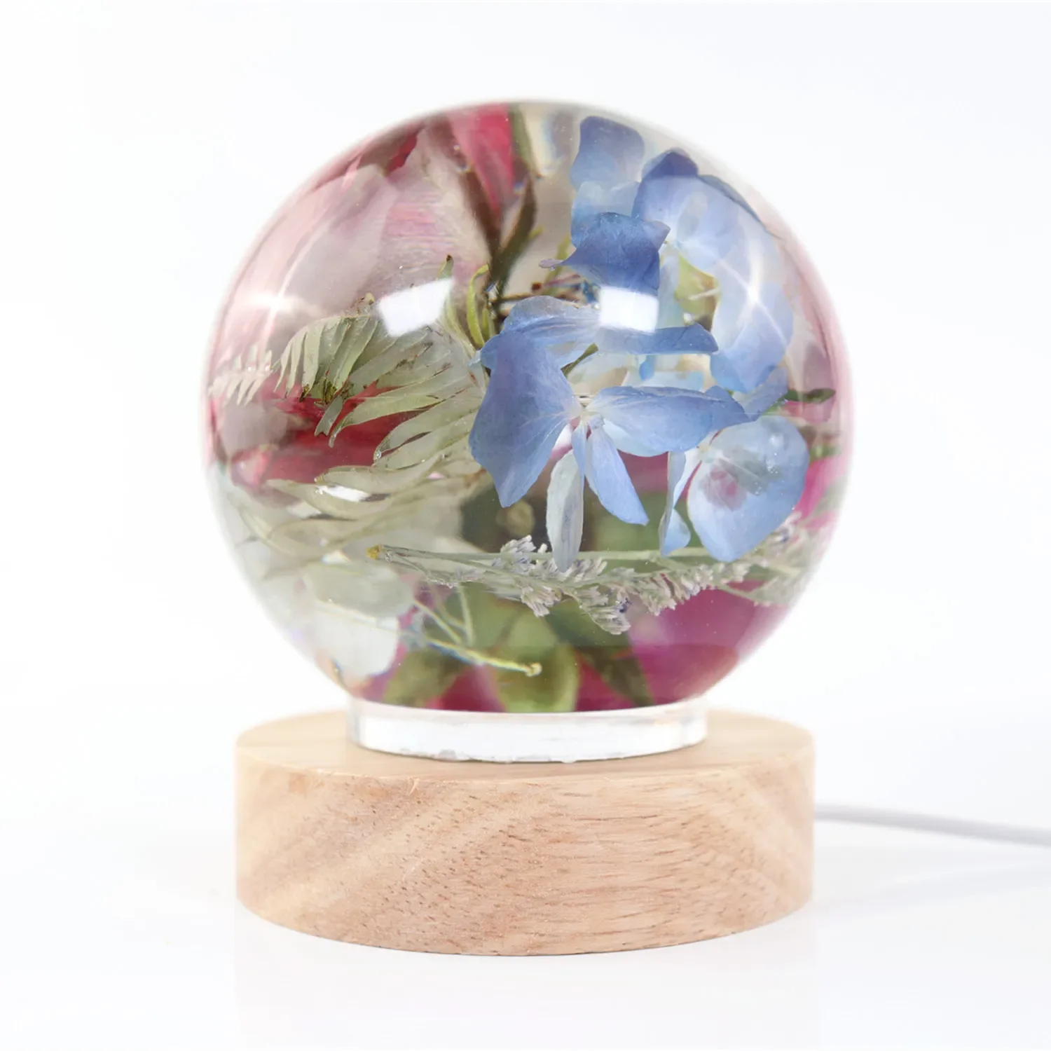 DIY One-piece Spherical Crystal Epoxy Resin Mold Dry Flower Sphere Mirror Silicone Mold