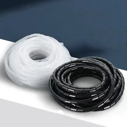 Cable Sleeve Winding Pipe 4mm/8mm/30mm Spiral Wrapping Transparent Wire Organizer Sheath Tube Plastic Tape Management Protector