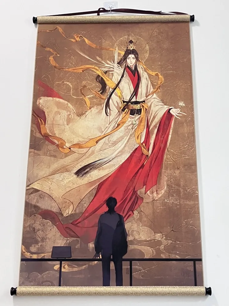 

Tian Guan Ci Fu Hua Cheng Xie Lian Hanging Picture Scroll Fiugre Printed Poster Scroll Picture Home Wall Decor Accessories B