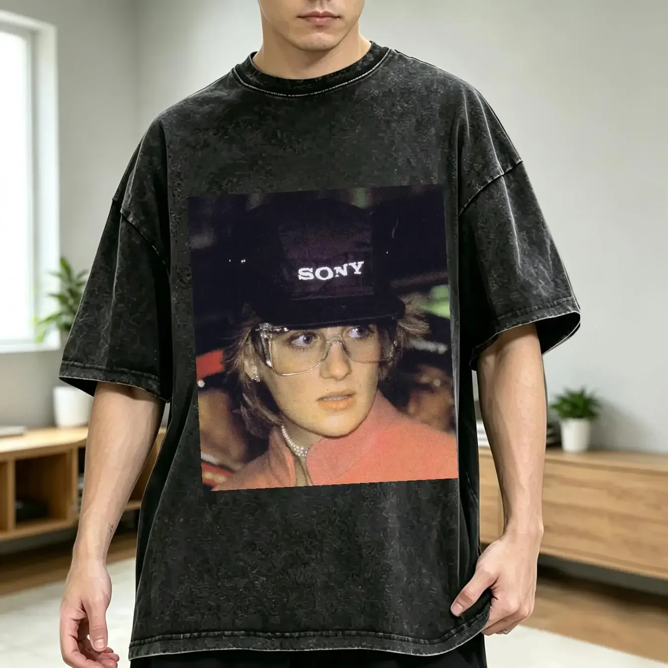 washed T Shirt white princess diana new aloha summer HOT vintage Washed streetwear homme designer clothes Casual