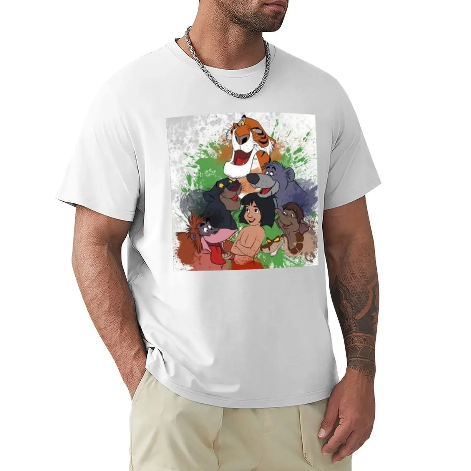 

The Jungle Book- All characters T-shirt quick drying boys animal print vintage clothes boys whites mens funny t shirts