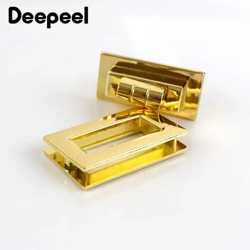 2Pcs Deepeel 31/38/46mm New Rectangle Metal Turn Twist Lock Closure Clasp Fashion Bag Buckle Locks Fasteners DIY Leather Crafts