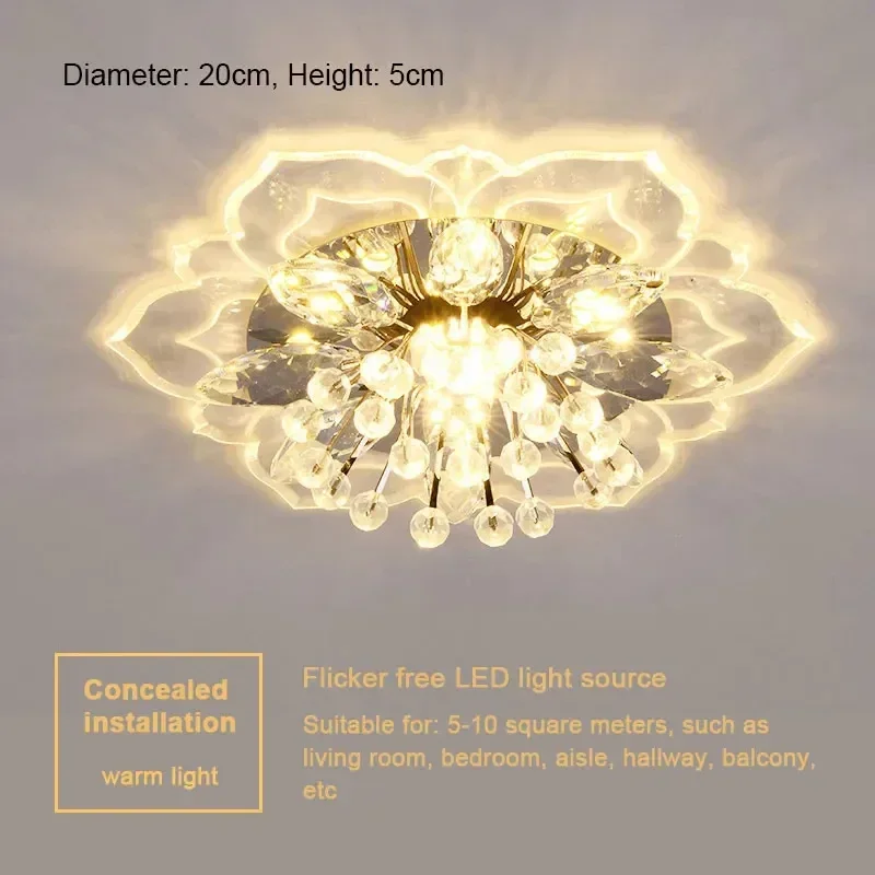 LED Lotus Glass Corridor Ceiling Light Plastic Leaves Hallway Lamp for Living Room Balcony Porch Modern Indoor Outdoor Lighting