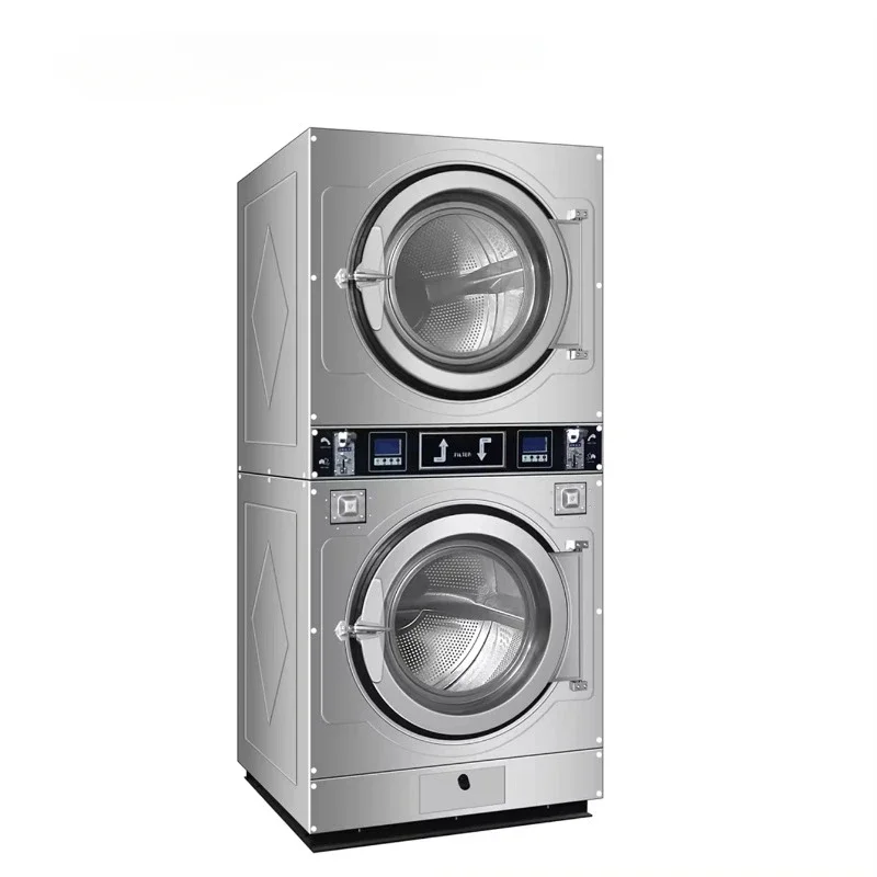 Factory Supply Coin-Operated Integrated Washer Dryer Machine Commercial Laundry For 20kg Automatic Dryer Machines