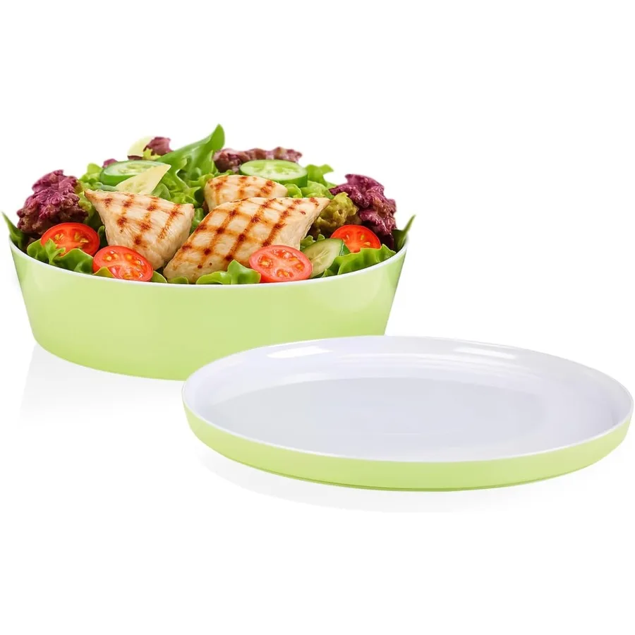 

Minimalist Medium Lime Bowl Perfect for Meal Preps Pasta Fruits Salad and Pastries! Lid Doubles as Plate! Great for Storing Foo