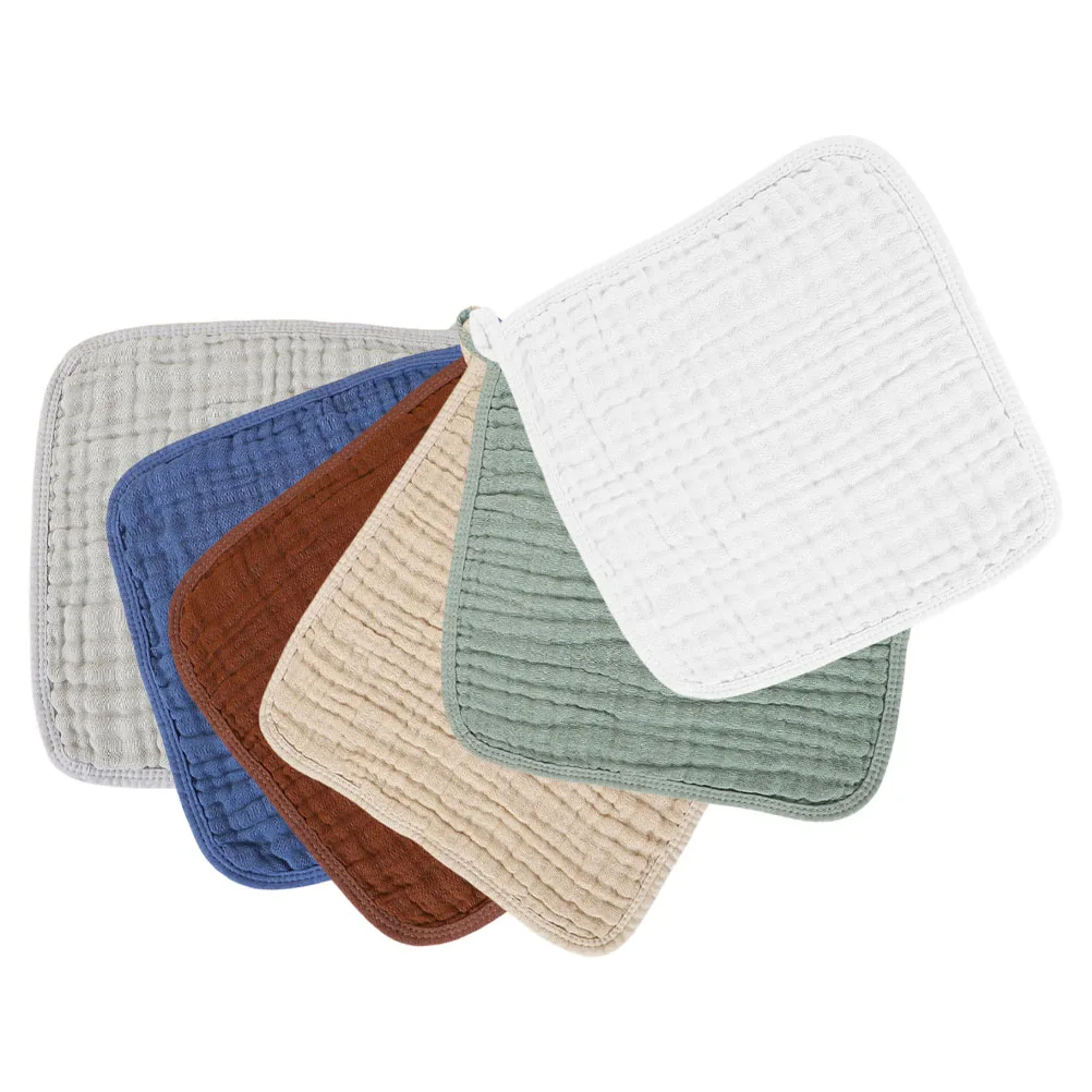 

6pcs Baby Burp Cloths Soft Cotton Towels Absorbent Spit Up Rags Newborn Drool Bibs Sweat Wipes Dribble Washcloths Toddler Bath