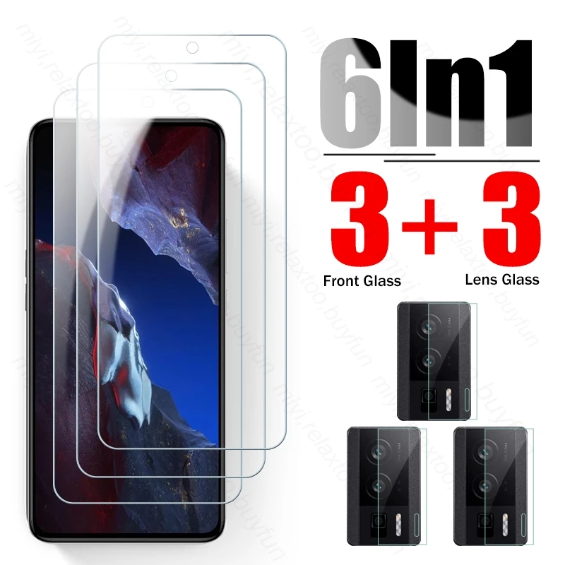 6In1 Protective Glass For Xiaomi Poco F5 Pro 5G Camera Glass Poko Little F5Pro F 5 Pro 5G 23013PC75G 6.67