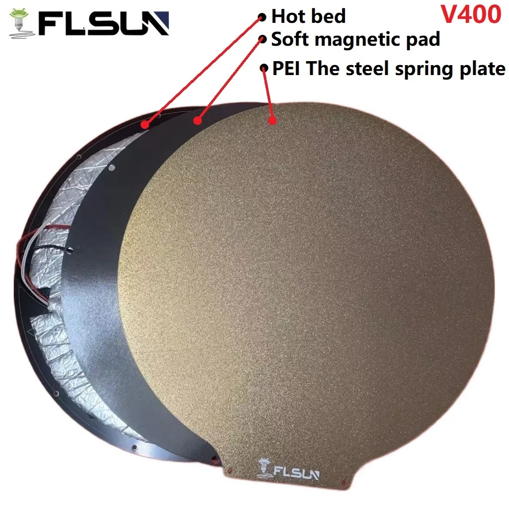 Imagem -05 - Flsun V400 Pei Placa de Aço Macio Acessórios da Impressora 3d a Versão Mais Recente 310 mm Placa de Aquecimento Peças por Atacado Fácil Tomar Modelo