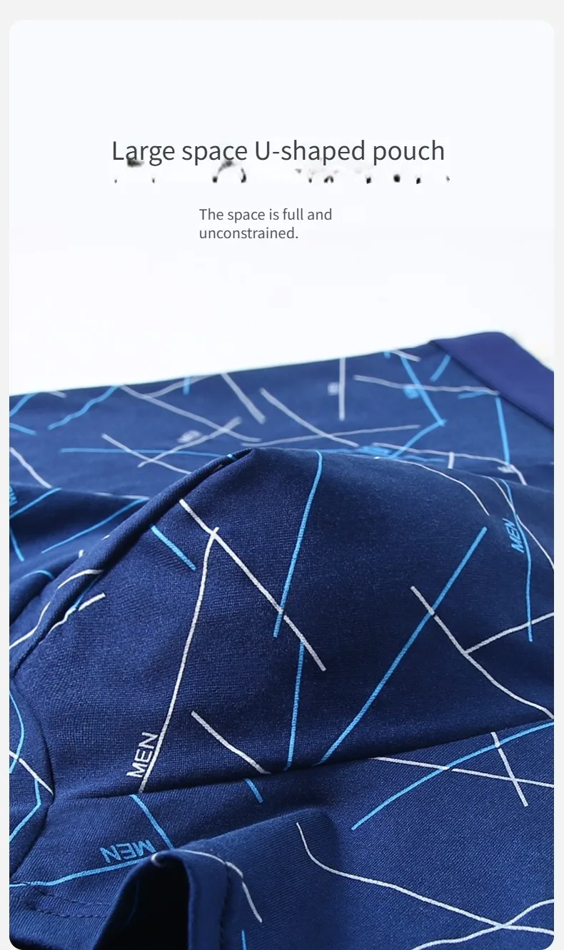 4 pieces of men's underwear: men's plain-cut boxers, youth-style mid-rise four-corner pants, large-sized boys' briefs, shorts