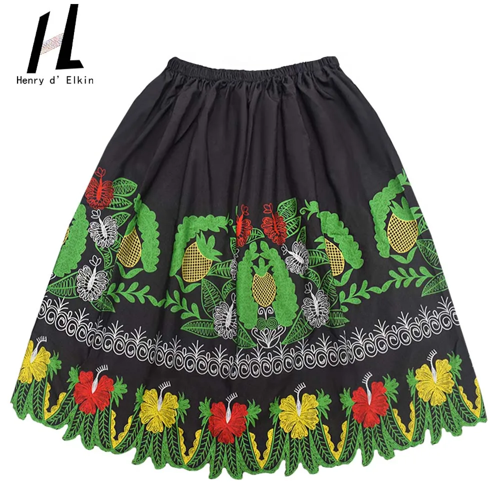 Hawaiian Island Style Flower Pattern Skirt High Waist Printed Skirts Women's Clothing