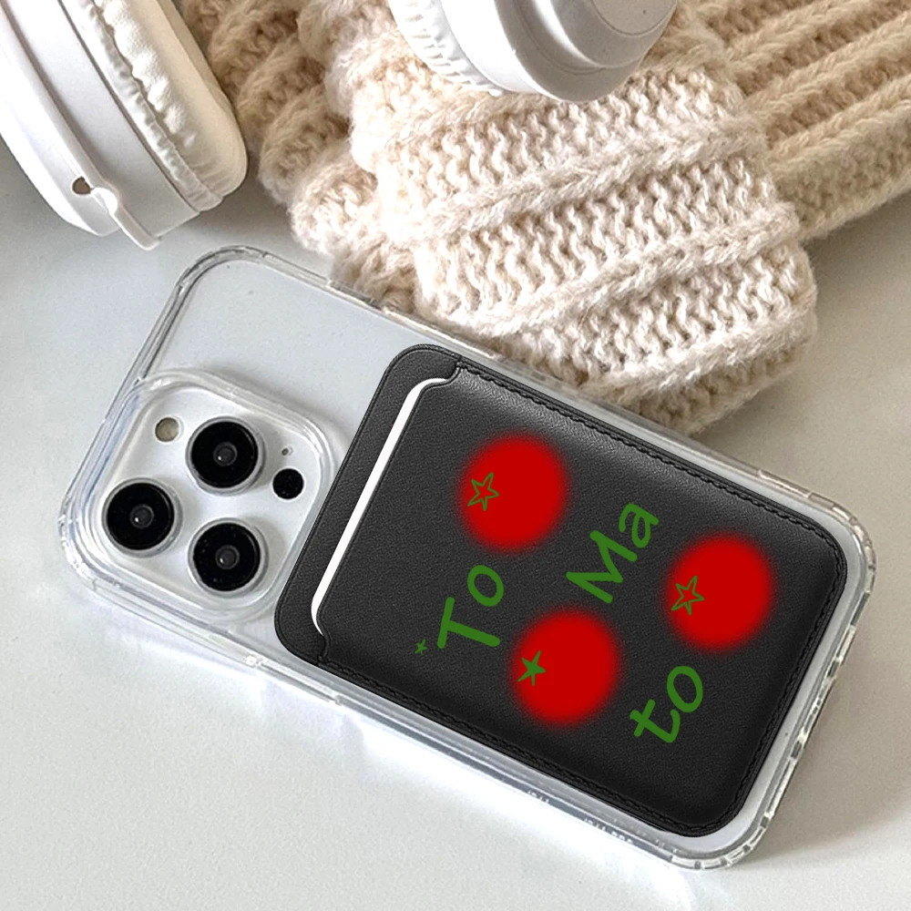 Leder-Kartenetui mit Magnetverschluss, Niedliche Tomatenhülle, Geeignet für alle iPhones, für Magsafe-Kartenhalter, Rückseitentasche für Handys – Detail 23