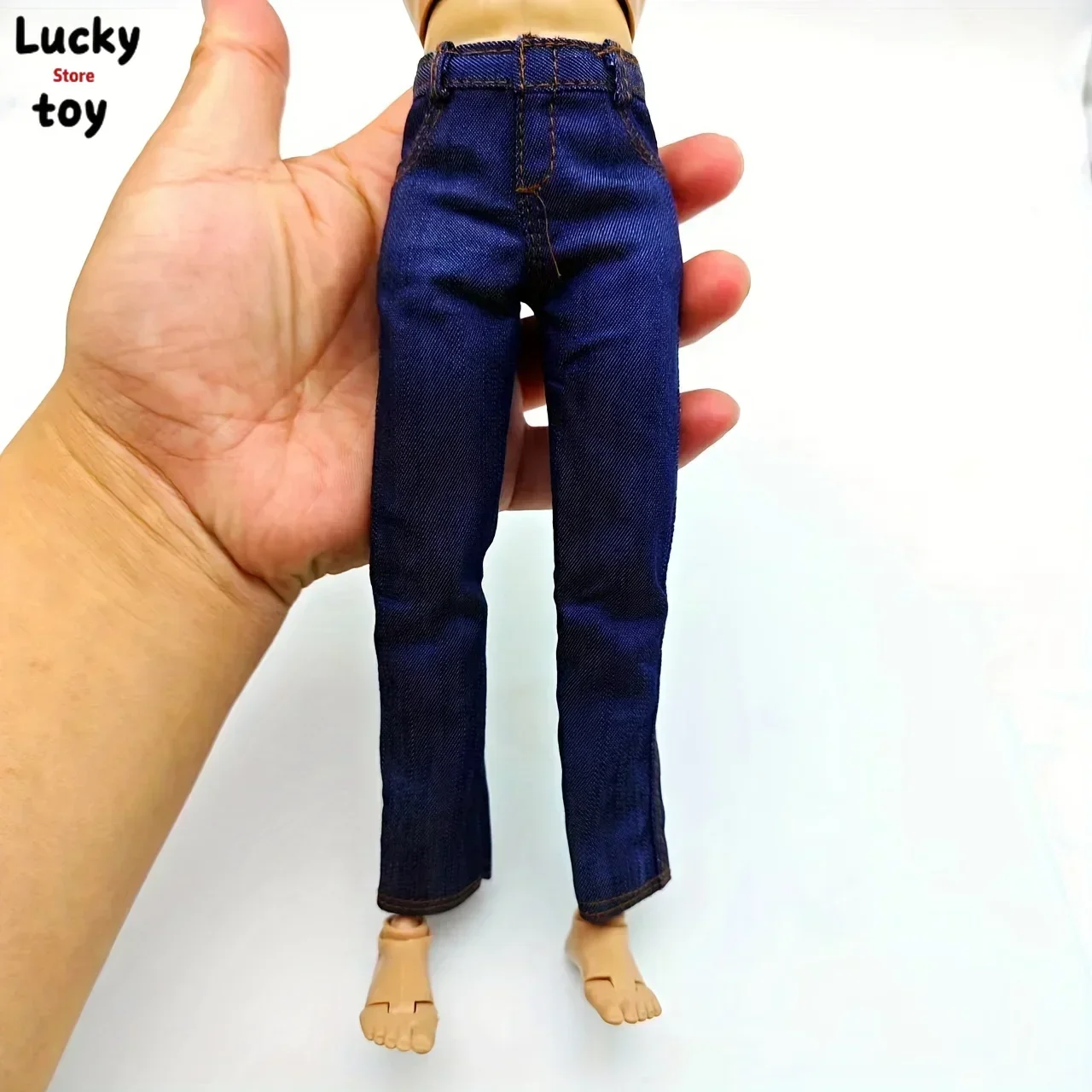 1/6 Scale Male Soldier Blue Classic Jeans Cothes Model for 12in Thin Action Figure Dolls Body Toy