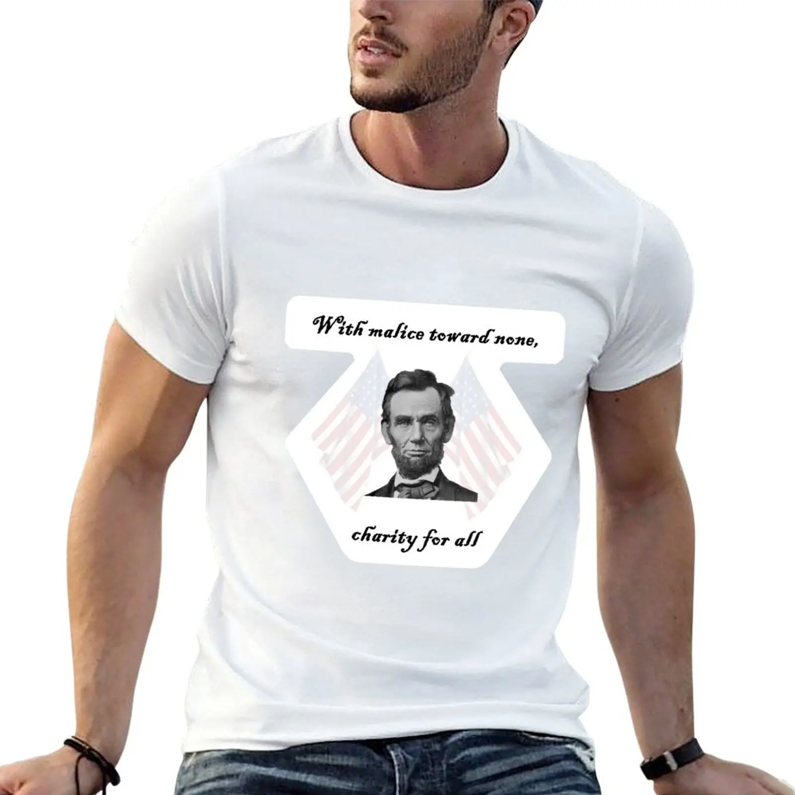 Lincoln – T-shirt « Malice Toward None, Charity For All » – T-shirt basique pour tenue de tous les jours