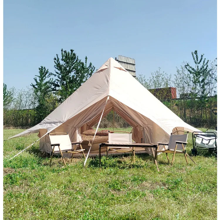 

Hot Sale 4m Family Camping Tent Waterproof Oxford Fabric with Bell Inflatable Design for Outdoor Adventures