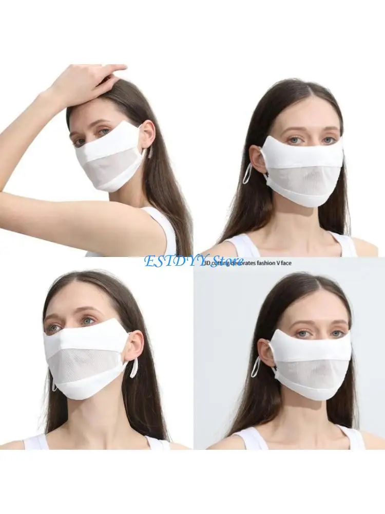 

G6DE Breathable Women Golf Mask Summer Ultraviolets Protections Face Cover Ice Silk Face Mask for Cycling Run Outdoor Sports