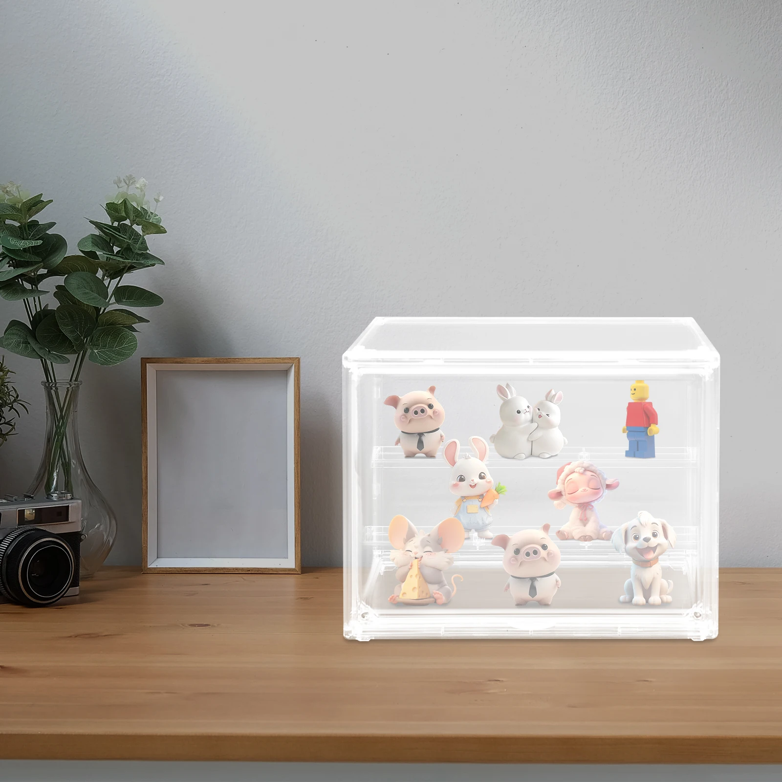 

Clear Display Case, PET Plastic Display Box 27x18x22cm, High Transparency Showcase, Collection Storage Box for Retail Shop