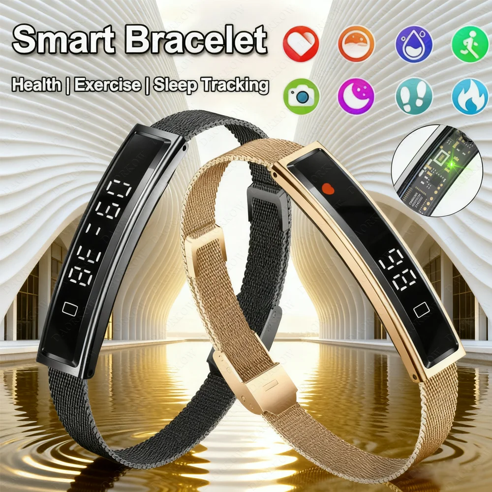 سوار معصم ذكي صحي جديد من DAORKOW، سوار معصم للياقة البدنية والنساء، عداد الخطى المقاوم للماء وساعة ذكية