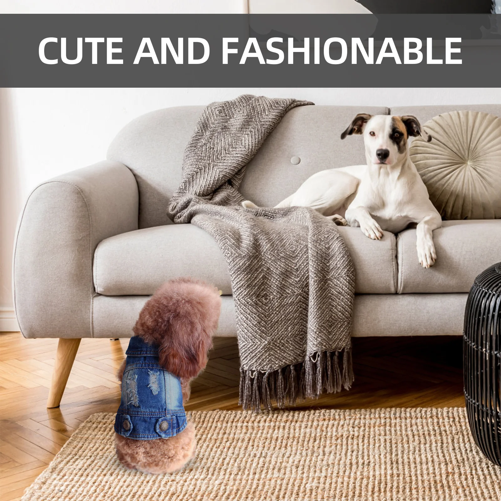 

Pet Denim Jacket Sleeveless Dog Vest for Small Medium Dogs Hoodie Care Temperature Maintenance Walking