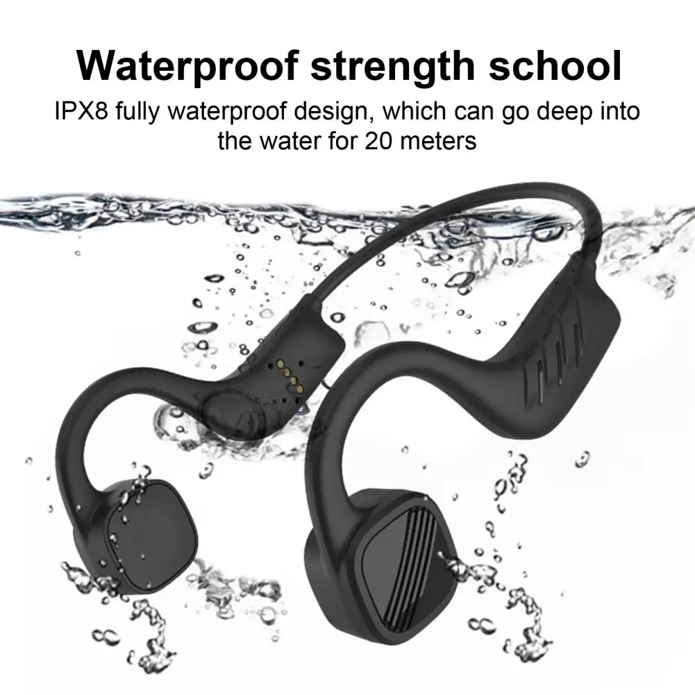 Practical Lightweight HiFi Sound Wireless Bone Conduction Earphone 32GB Memory Ear Hook Wireless Headphone for Swimming