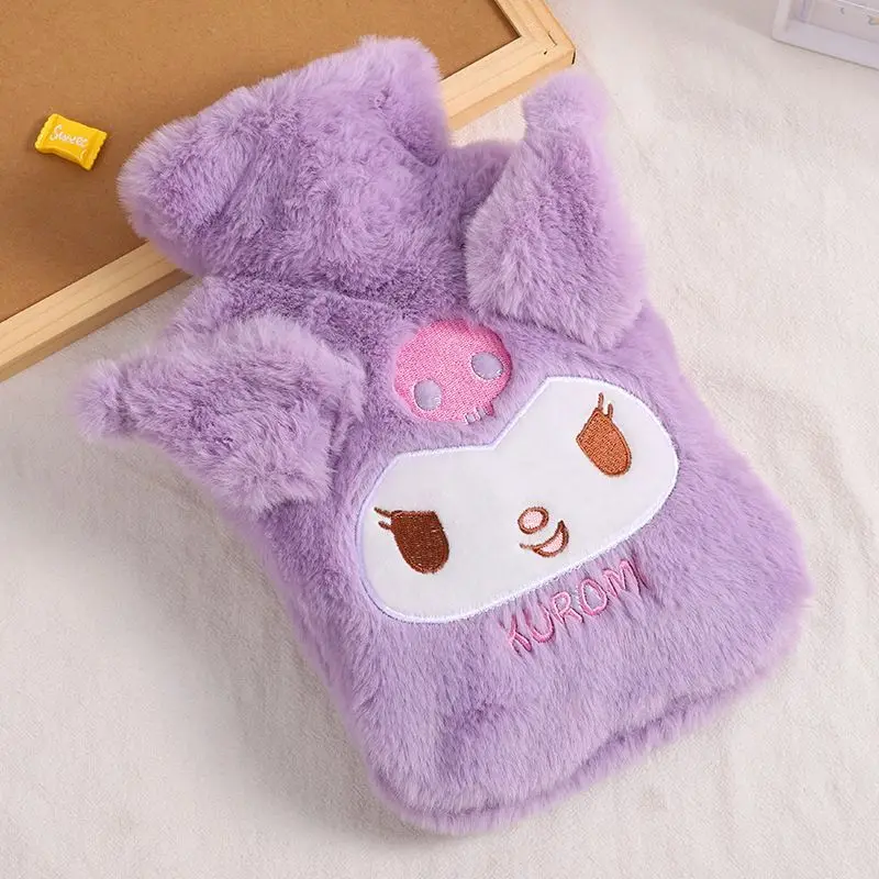 Sac à eau chaude en peluche Sanurgente pour enfant, bouteille chauffante réutilisable, jouet Kawaii, Kuromi, Hello Kitty, Cinnamoroll, Melody, cadeau d'anniversaire