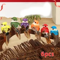 6 X Artificial Birds Fake Foam Animal Simulation Feather Birds Models DIY Wedding Home Garden Ornament Decoration