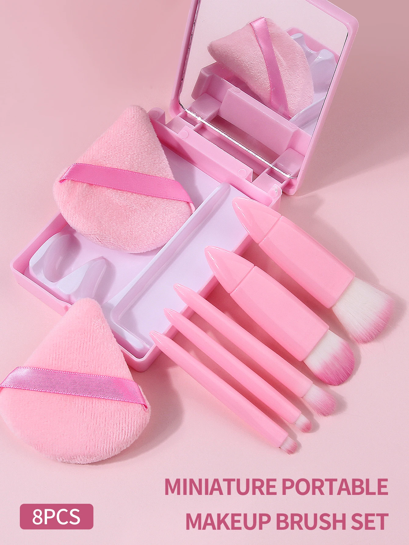 세련된 핑크 메이크업 브러쉬 세트(거울 포함), 부드러 - Beauty Makeup Tools Set 리뷰 및 가격