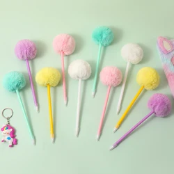 2pcs Colorful Fur Ball Pen Office Accessories Cute Pens Kawaii Gel Pens Gel Pens Kawaii School Supplies