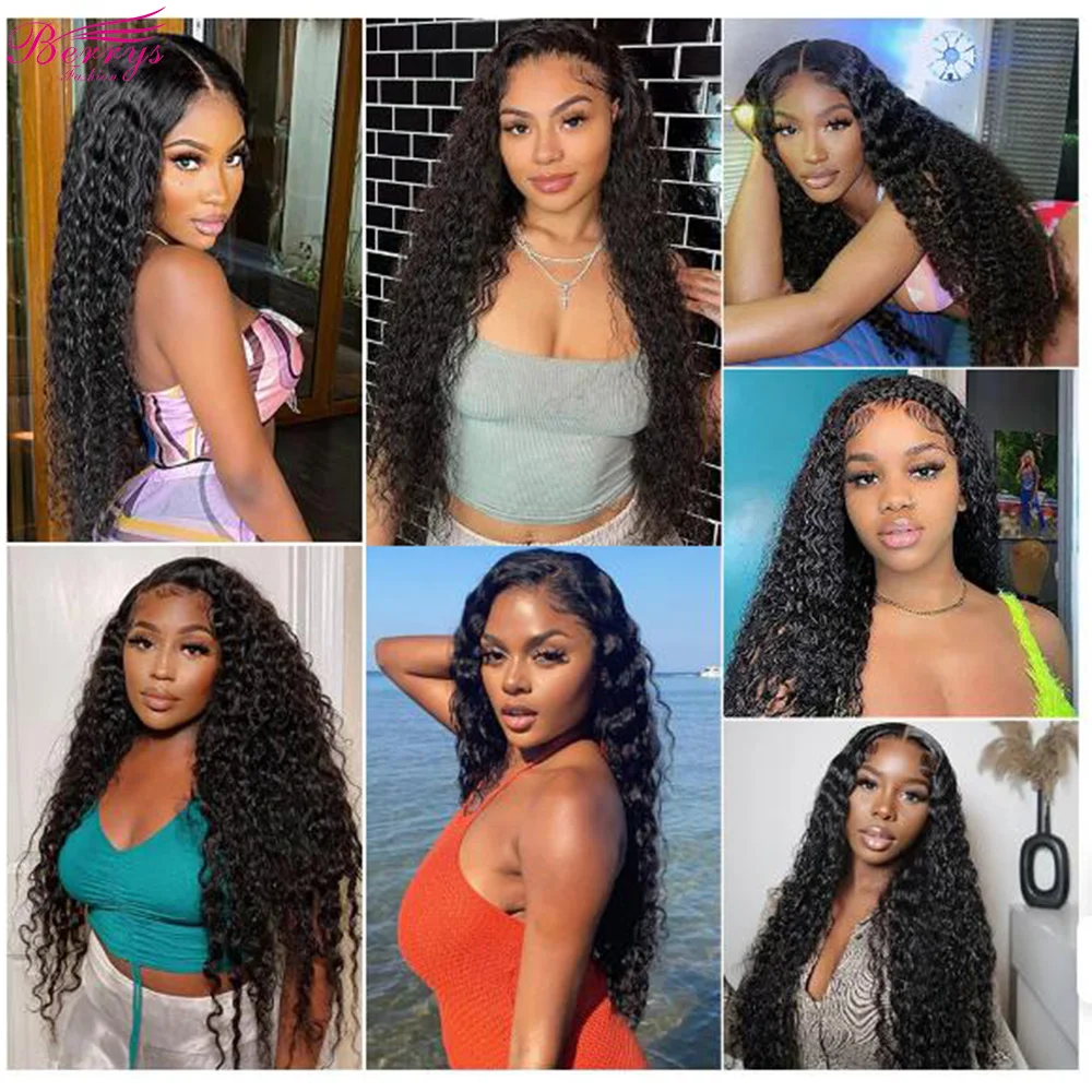 Long Special 40 Inch Lace Front Human Hair Wigs Berrys Fashion Water Wave 13x4 HD Lace Frontal Wigs 200% Density For Women Girls