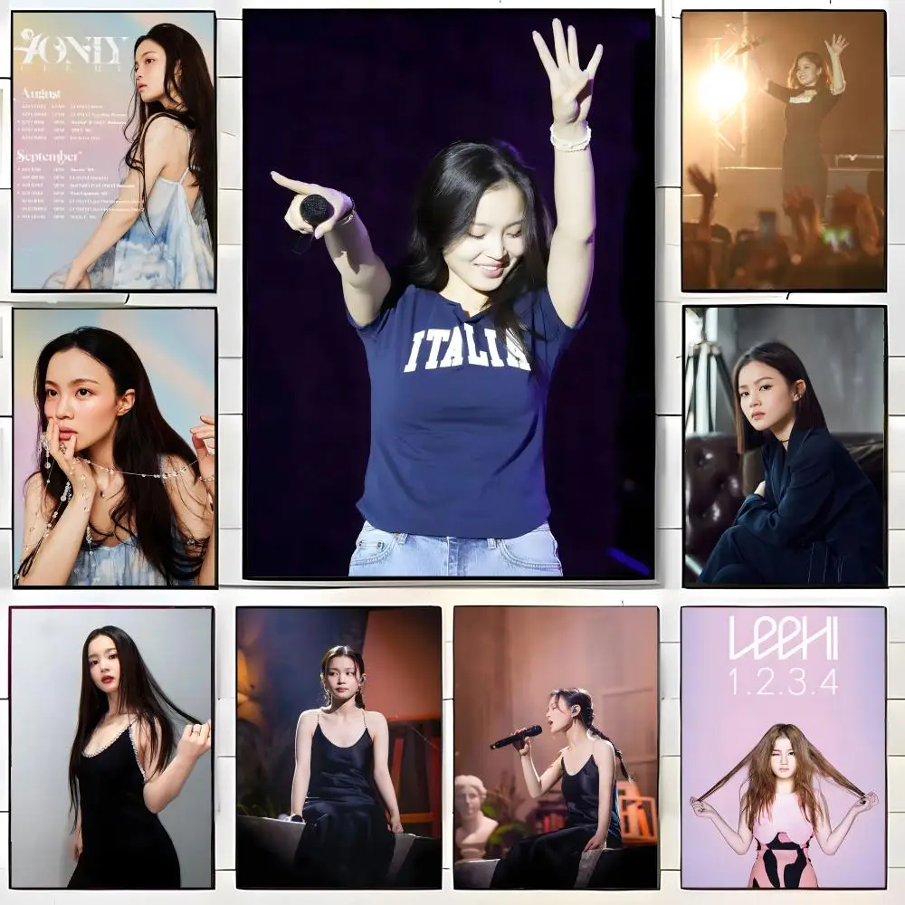 Korean R&B L-Lee Hi Poster  Self-adhesive Art Waterproof Paper Sticker Coffee House Bar Room Wall Decor