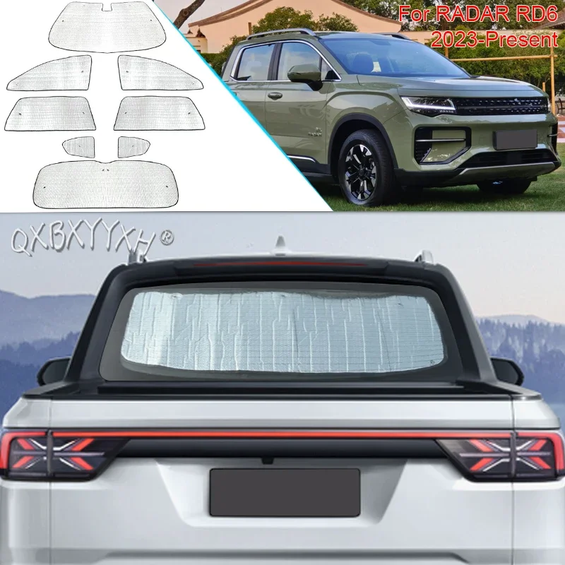 Car Sun Shade Aluminum Foil Foldable Cover Auto UV Heat Insulation Windshield Sunshades Accessory For RADAR RD6 2023-Present