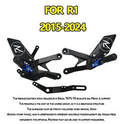 MTKRACING para YAMAHA YZF-R1 2015-2024 juegos traseros Pedal de elevación estriberas traseras ajustables Kit de freno de palanca de cambios