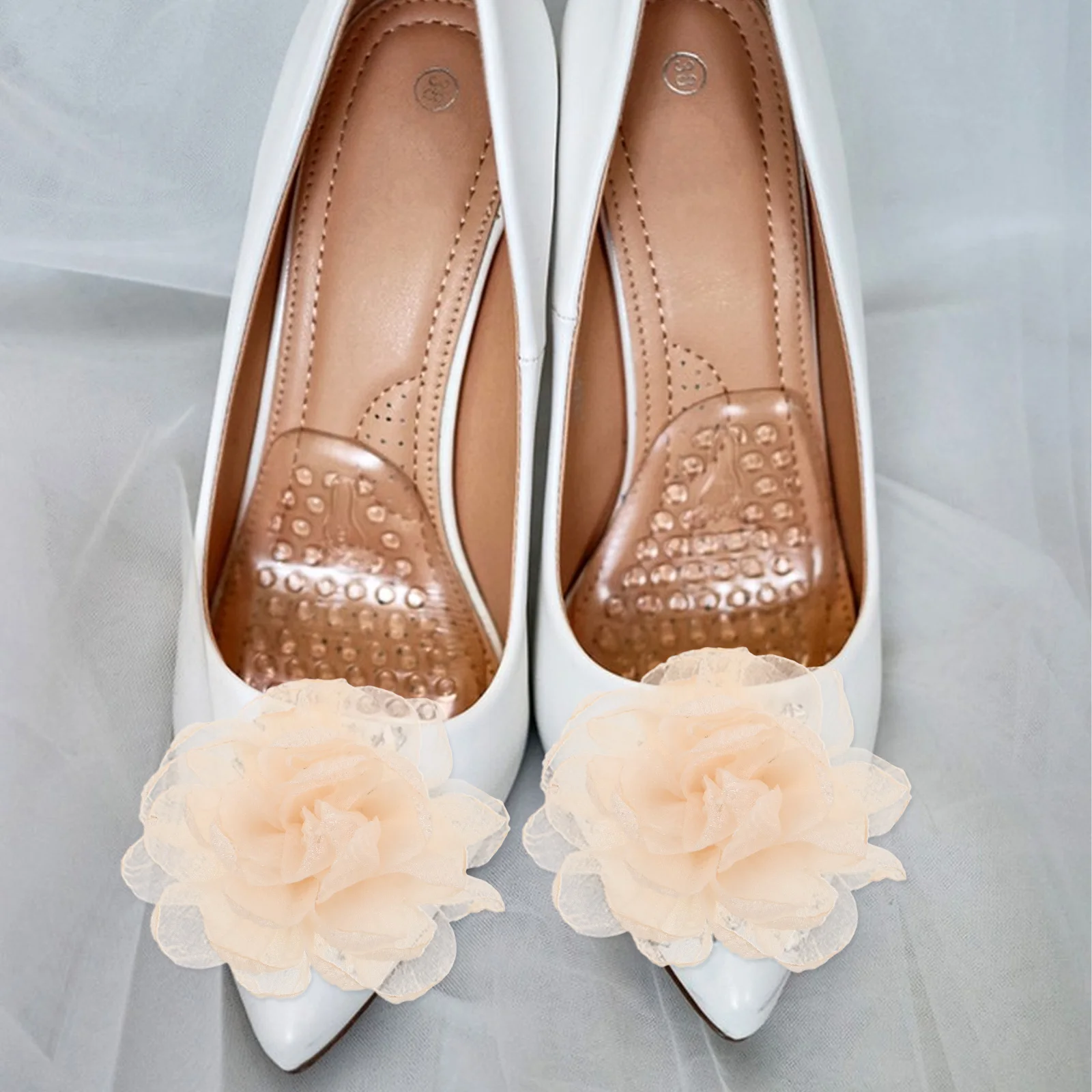 

2 Pcs High Heels Shoe Flower Detachable Buckles Flowers Clips Decoration Wedding Shoes Bride