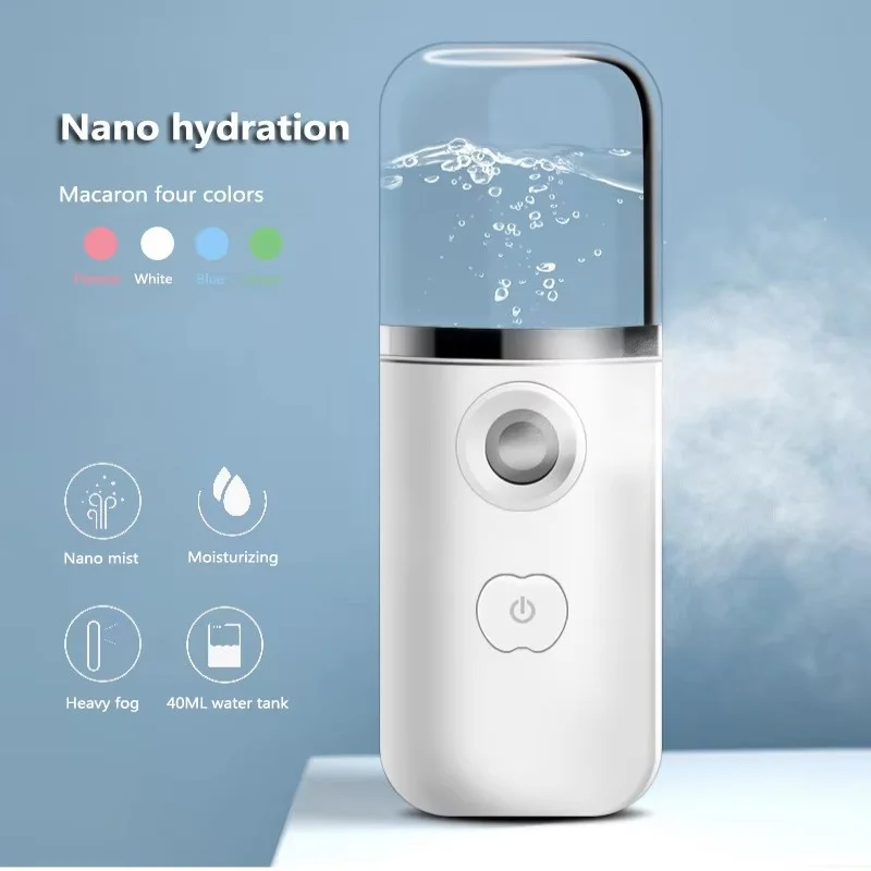 

Mini Nano Mister Sprayer Cooler Facial Steamer Mini Humidifier Skin Face Care Moisturizing Nebulizer Beauty SpaUSB Rechargeable