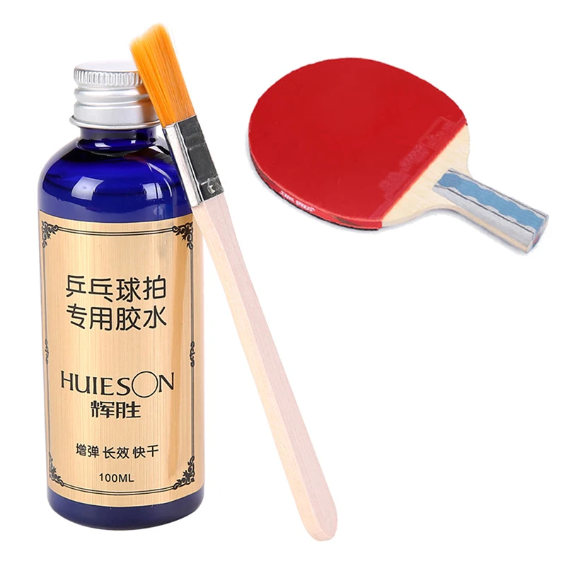 Liquido veloce da 100ml Super con colla per gomme per racchette da ping pong con pennello speciale