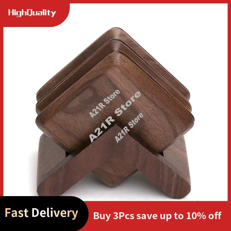 

A21I-Деревянные подставки из черного ореха, коврик для чашки чая и изоляционная подставка для кофе для кухни, декор стола