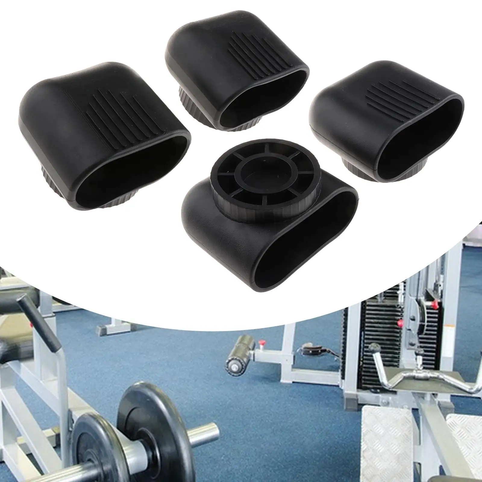 2x Fitness Equipment Oval Tube Cap Gym Replacement Part Versatile Use Wear Resistant Gym Accessories Floor Protector for Gyms