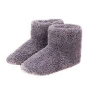 LICE-Winter USB Heater Foot Shoes Plush Warm Electric Slippers Feet Heated Washable Electric Shoes Pad Heating Insoles