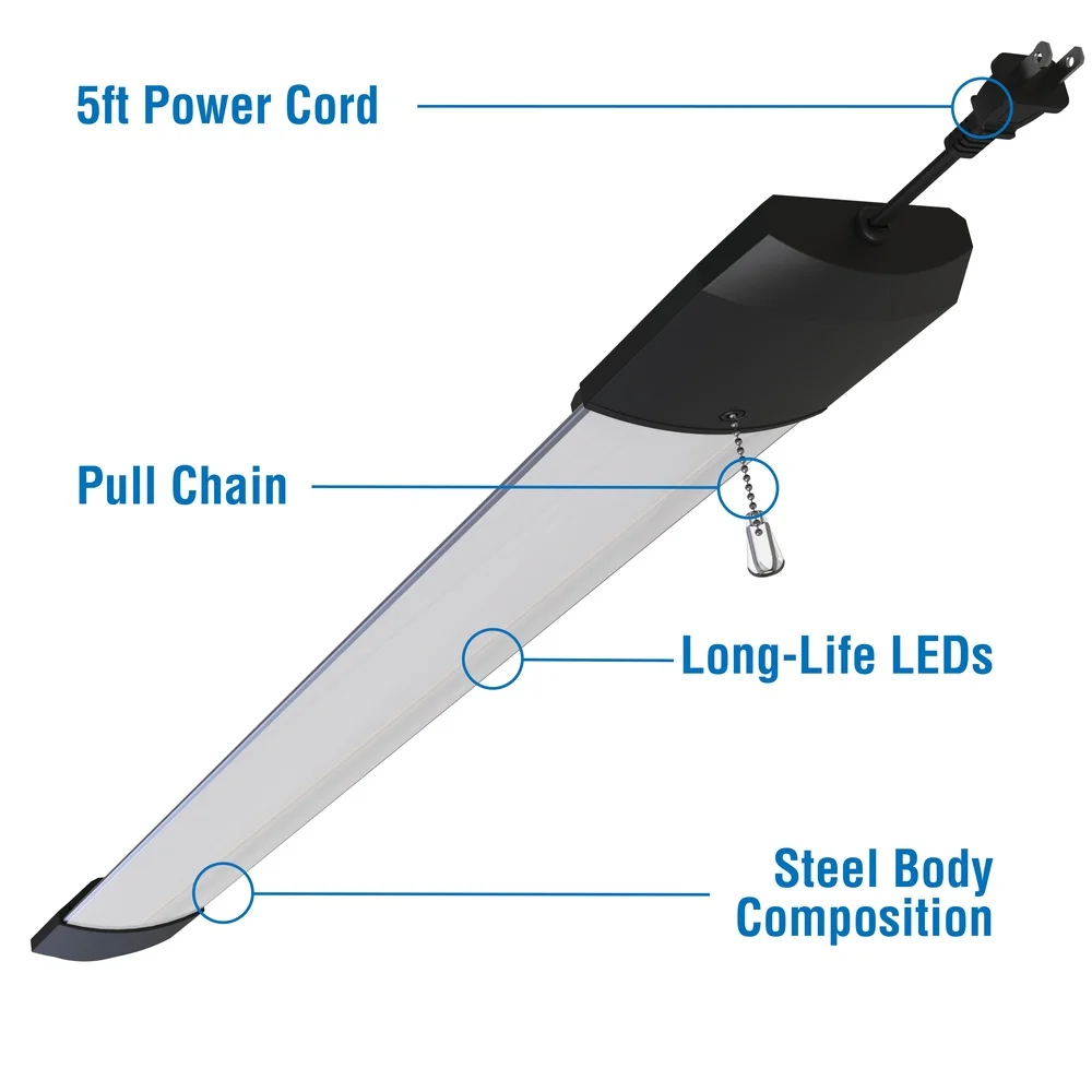 Luce da negozio a LED collegabile da 5500 lumen, 4 piedi, efficiente in energia, senza manutenzione, illuminazione integrata, garage, officina, soffitta