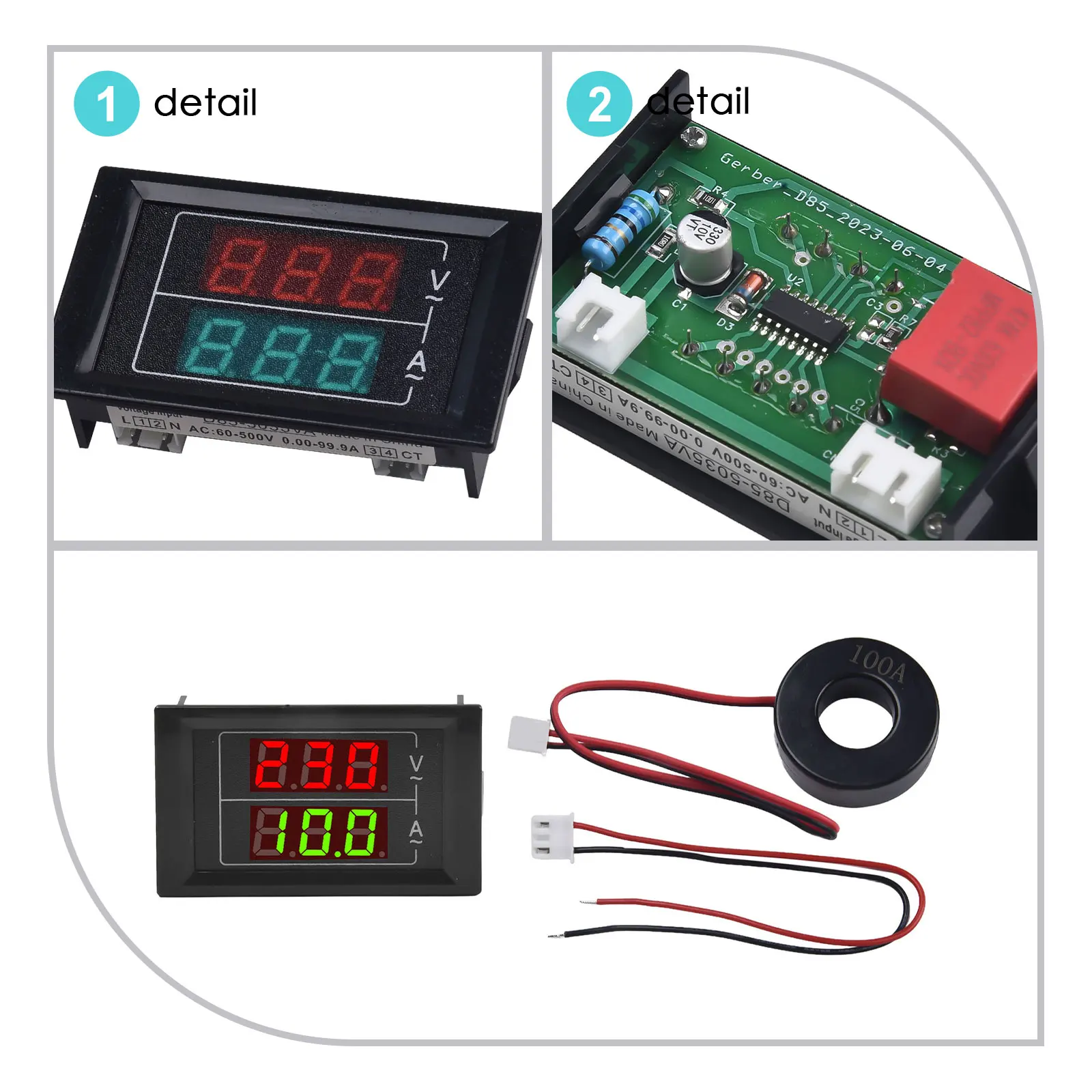 Mesure de la température ambiante avec écran LCD, brave A, courant AC V, plage d'entrée, tension, note